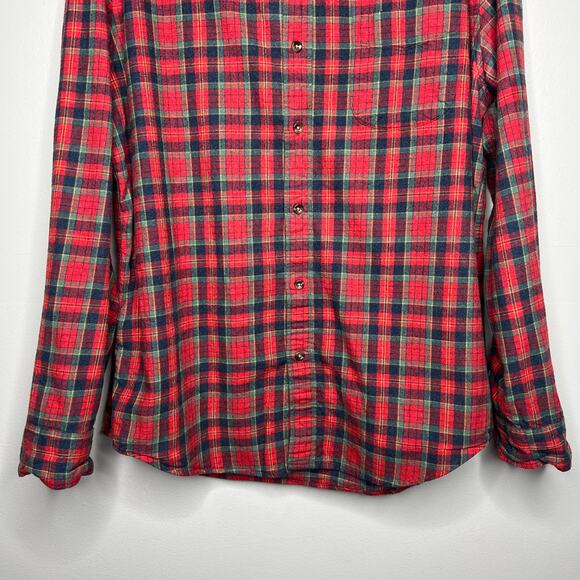 J.Crew Brushed Twill Classic Fit Button Down Shirt Holiday Plaid Men L Cabincore - Picture 4 of 12
